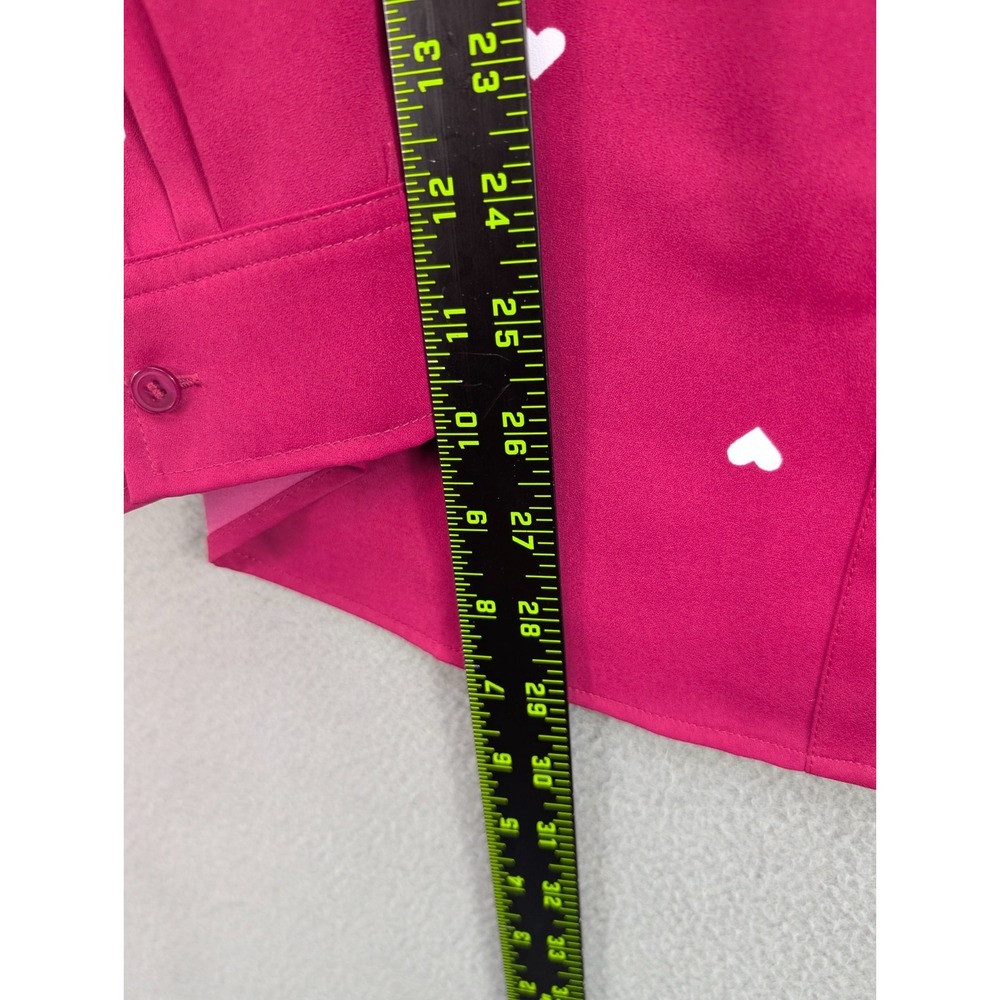 Talbots Heart Print Collared Button Front Long Sl… - image 7